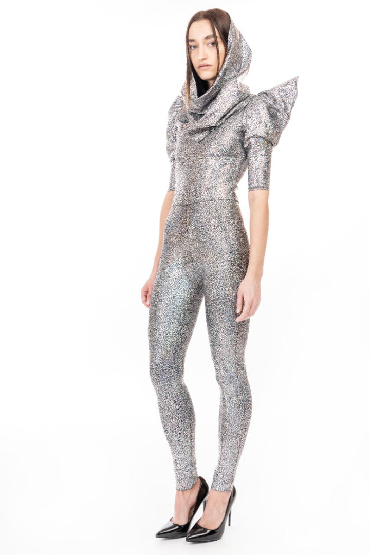 Futuristic Silver Catsuit | Glam Rock Stage Costume